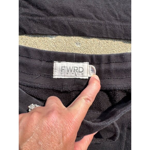 FWRD Denim Men’s T-Shirt & Shorts Black Red Graphic Print Set XL Cotton Casual P - Picture 8 of 12